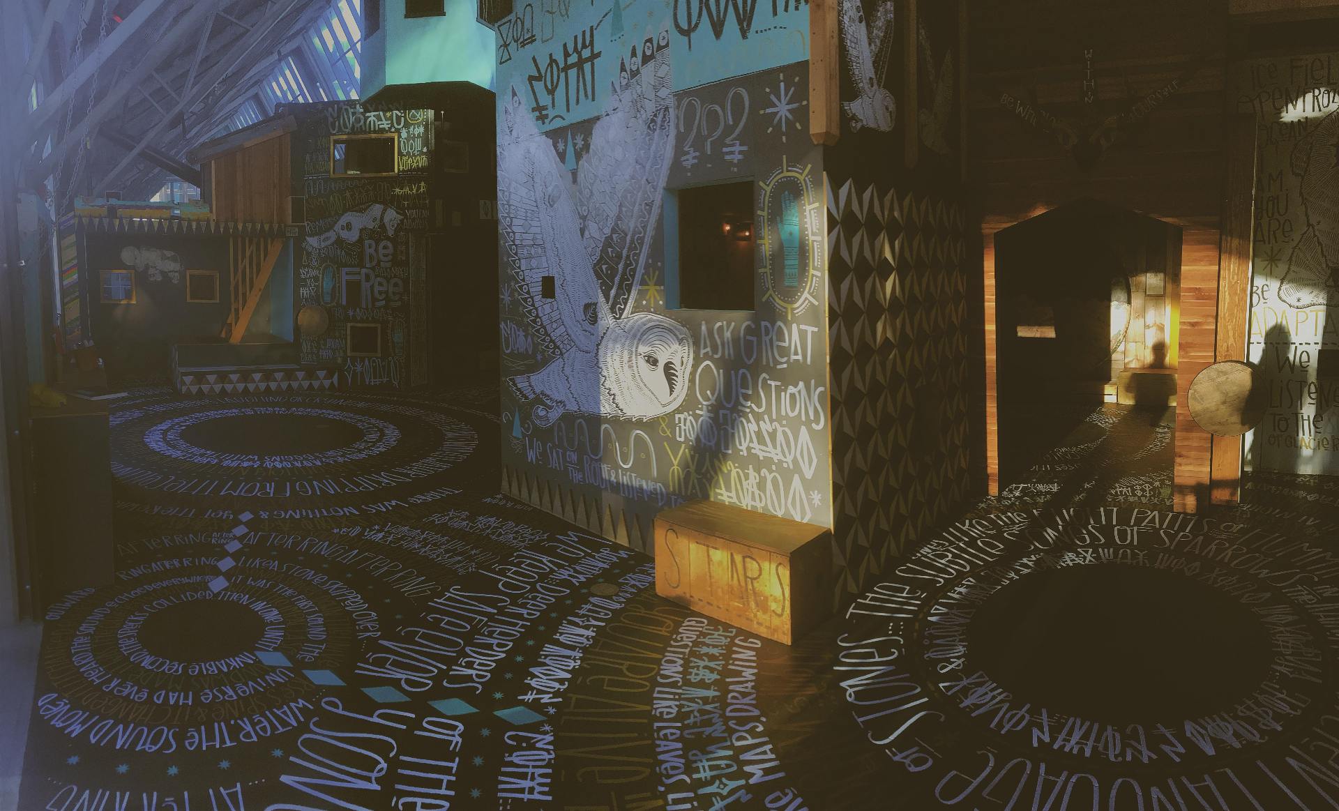 The Curious Life studio floor installation